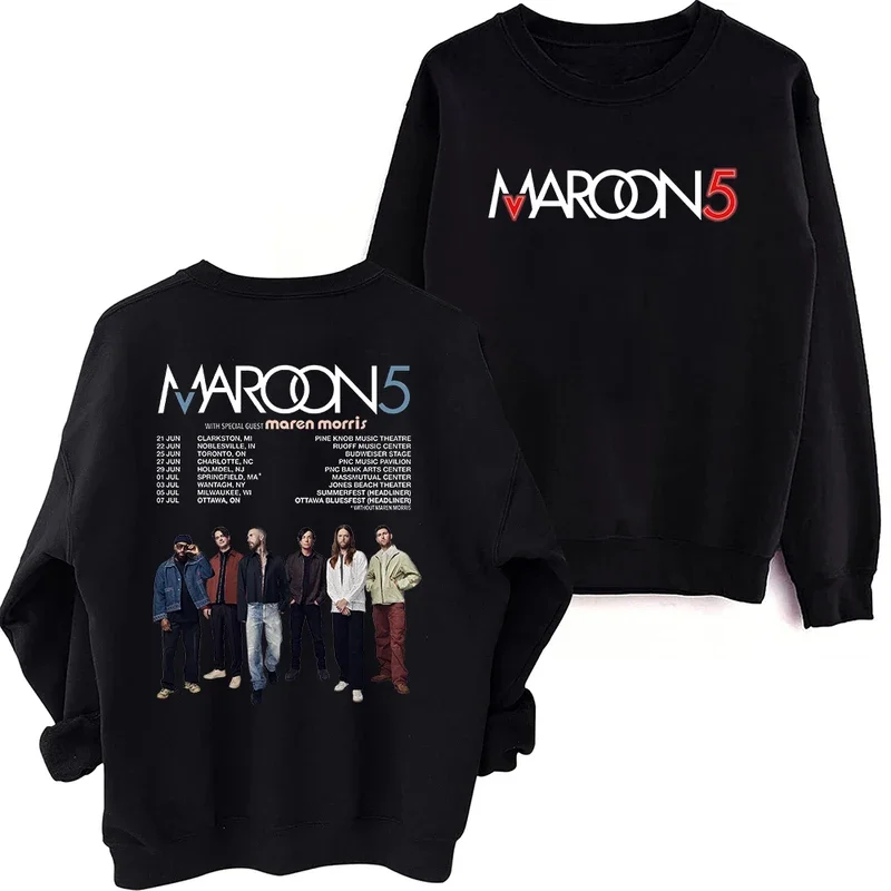 Maroon 5 tour 2024 sweatshirt Harajuku round neck long sleeve oversize hoodie