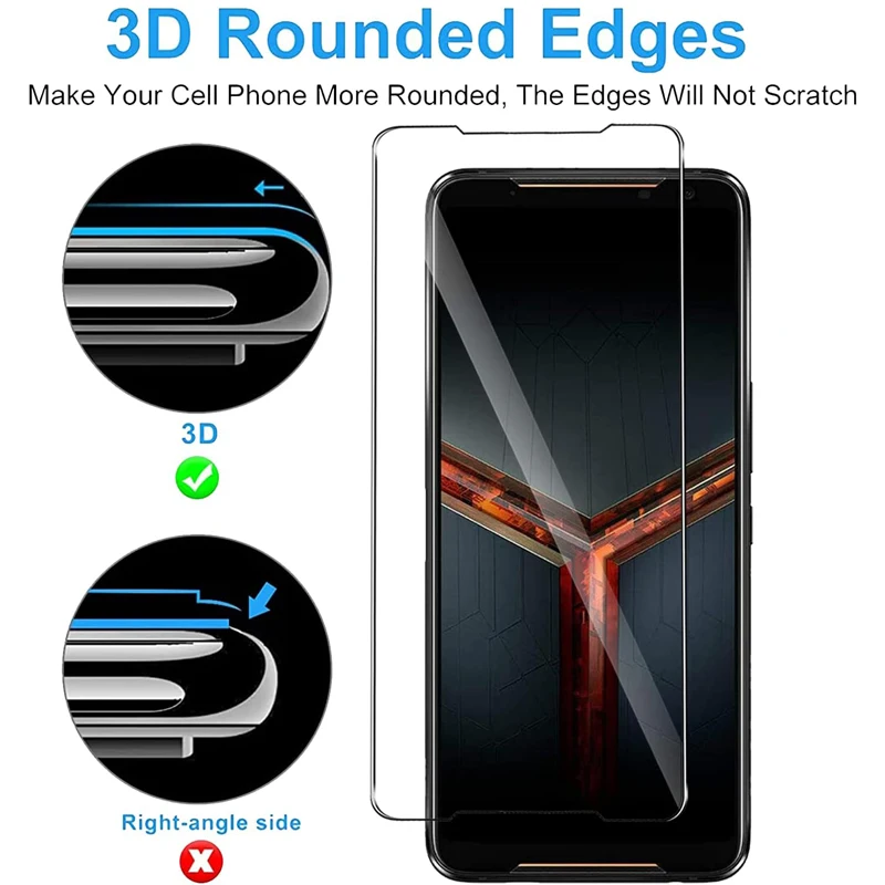 4PCS Tempered Glass For Asus Zenfone 8 9 ROG Phone 7 6 Pro 5 3 Strix 2 2.5D 9H Protective Transparent Screen Protector Film