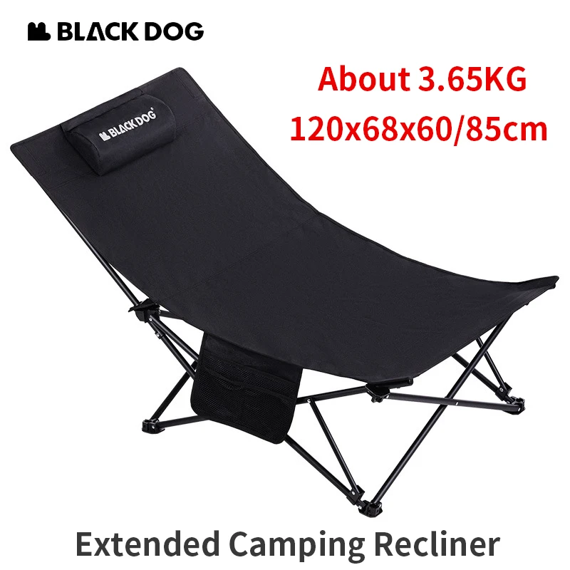 Naturehike BLACKDOG Folding Lounger Chair Portable Recliner 600D Camping Outdoor Beach Fishing Garden Picnic Nap Widened Seat