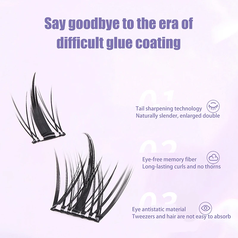Nieprzylepne sztuczne rzęsy samoprzylepne DIY segmentowe przedłużanie rzęs anime narzędzie powiększające oczy