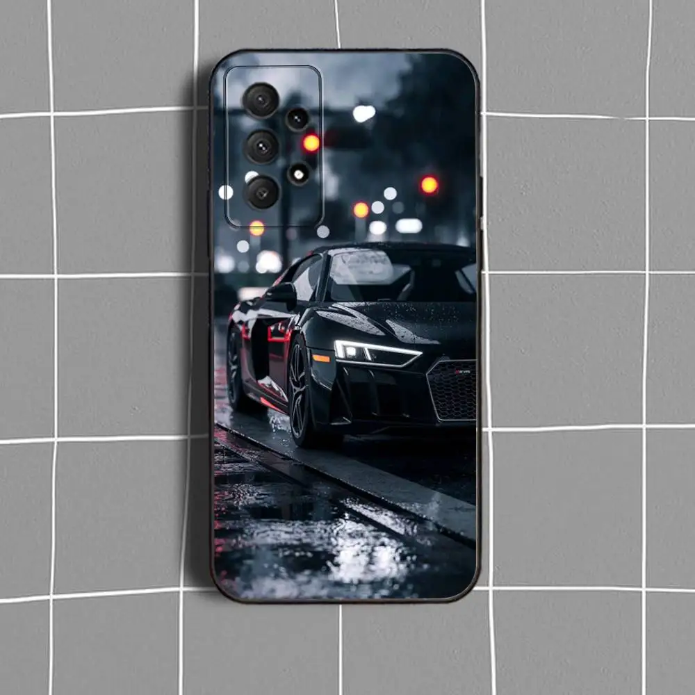 A-A6L Q5L A4L R8 حافظة هاتف السيارة لهاتف سامسونج جالاكسي A73,31,32,72,41,53,52,71,22,5G,Note,J7,8,9 غطاء أسود ناعم