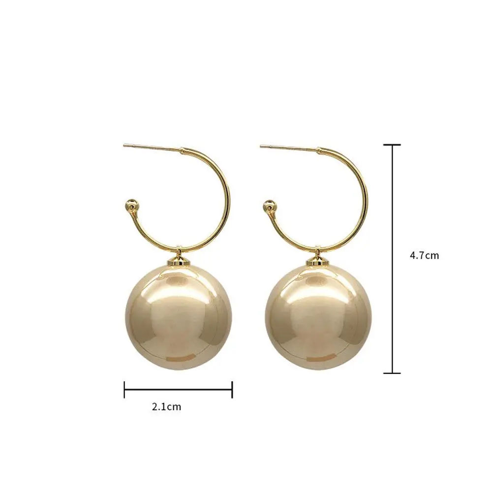 Gift For Women Trendy Exaggerated White Pendant Pearl Bead Big Ball Hoop Dangle Earrings Jewelry Stud Earrings Drop Earrings