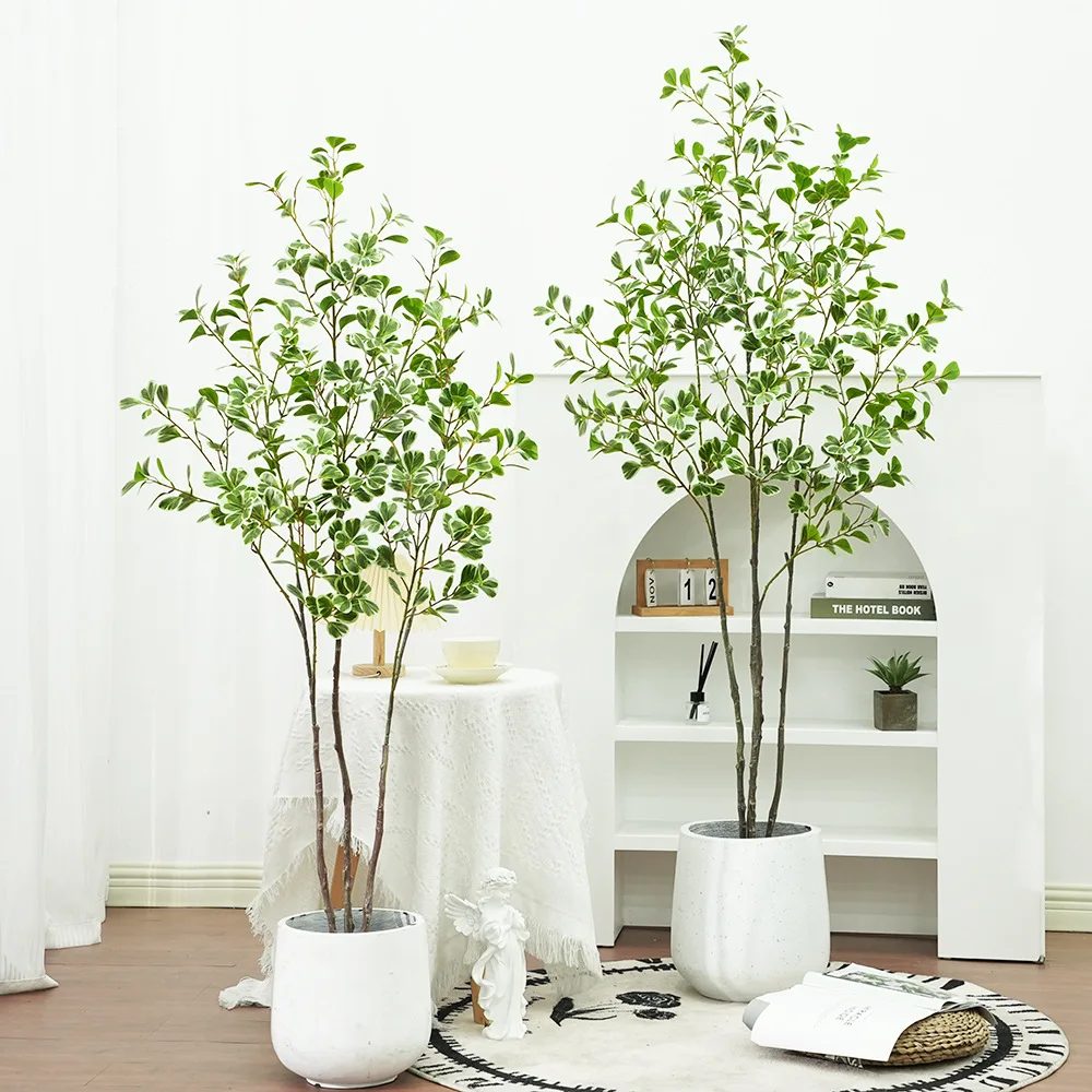 Artificial Large Simulated Ficus Green Tree Caring Banyan Tree Faux Plants Balcony Corner Decor Party Home Supplies Decor