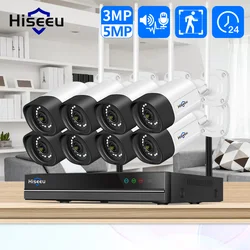Hiseeu 16CH NVR 3/5MP WIFI IP Camera Security Kit Night Vision Human Detection 2-way Audio Outdoor CCTV Surveillance System Set