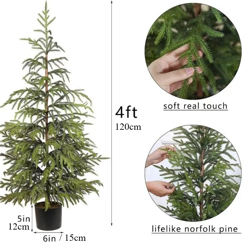 

New Christmas small pine cypress desktop living room potted ornaments green plant artificial flower tree bonsai