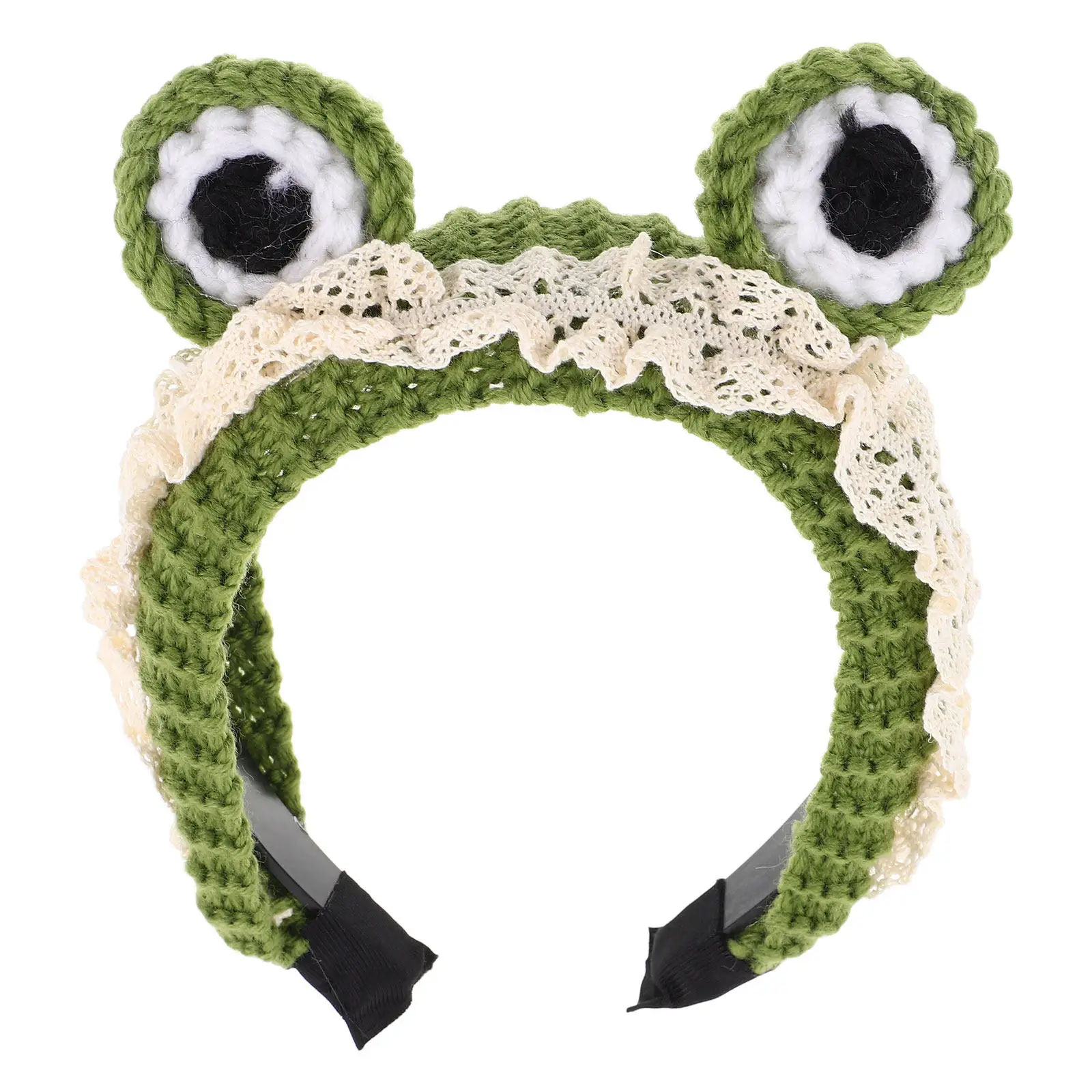 

Cute Frog Headband Big Eye Soft Knitted Hair Band Non Slip Makeup Face Wash Spa Skincare Women Hair Accessories