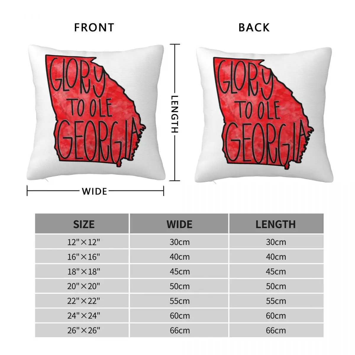Glory To Ole Georgia Square Pillowcase Polyester Linen Velvet Pattern Decorative Pillow Case Sofa Seater Cushion Cover Wholesale