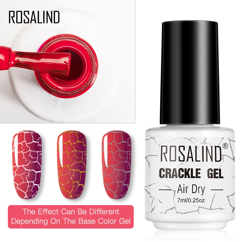 ROSALIND Glass Bottle Nail Gel Polish Crack Gel Hybrid Varnish Semi Permanent Nail Art Design Top Base Coat Gel Nail Polish