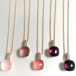 Classic  Pendant Necklace Water Droplet Inlay Light Blue Zircon With Pendant Necklace For Women Fashion Jewelry Gift