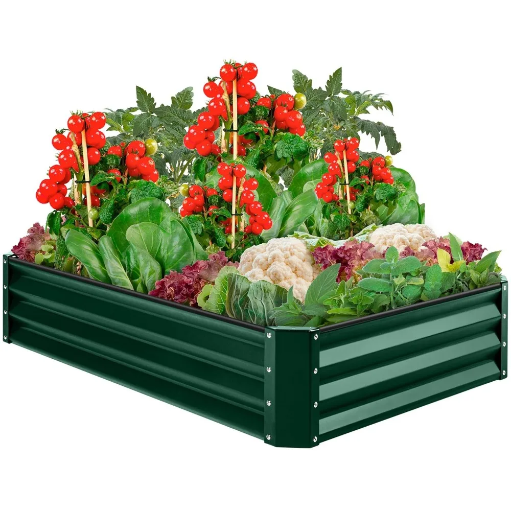 

6x3x1ft Outdoor Metal Raised Garden Bed Box Vegetable Planter for Vegetables, Flowers, Herbs, and Succulents - Dark, Customized