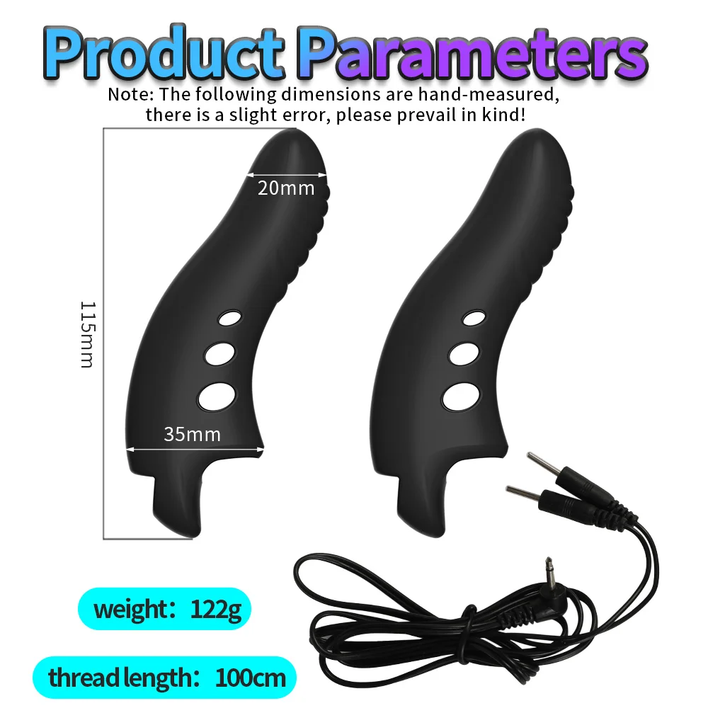 Electric Shock Finger Vibrator Clitoris Nipple Vaginal Anal G Spot Stimulation Massage Adult Couples Sex Toy for Women Couples view 6