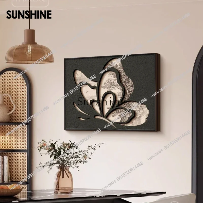 Three-dimensional sandstone butterfly, decorative painting French antique high-end, hanging paintingX