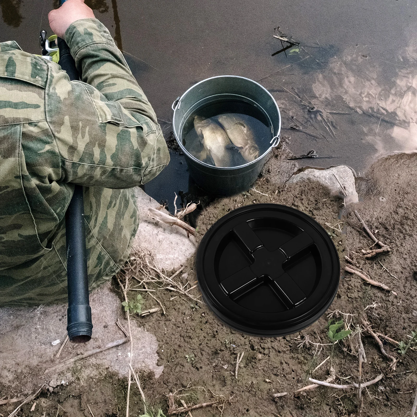 

Reusable Gallon Bucket Lid Replacement Water Jug Cover Leakproof Sealing Cap for Water Buckets Fish Containers Outdoor Use