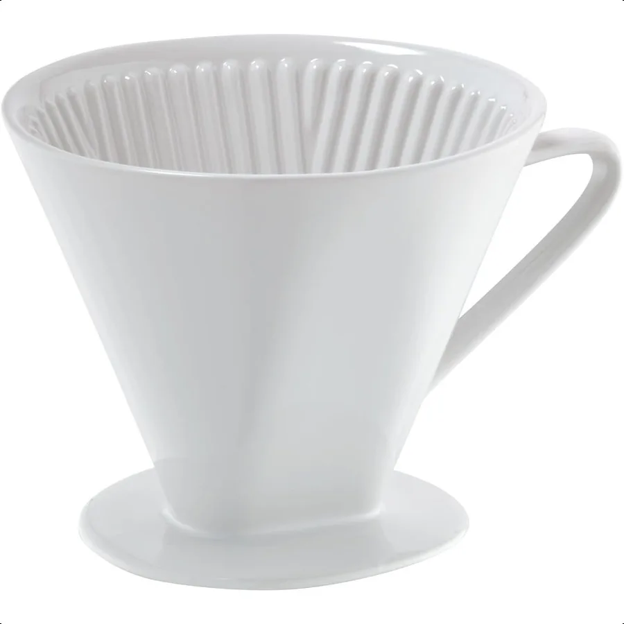 

C105179 Porcelain Coffee Filter Holder Pour 6 Large White