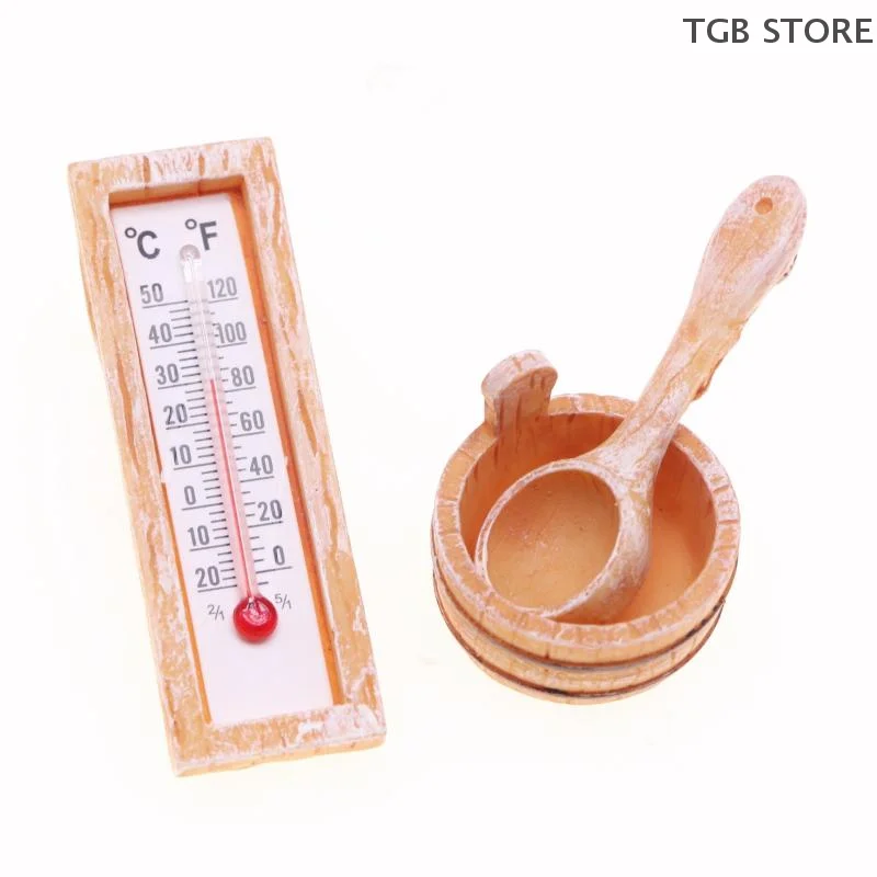 1 ensemble 1:12 scène de Sauna accessoire modèle accessoires miniatures meubles de maison de poupée modèle de maison décor jouet maison de poupée accessoires