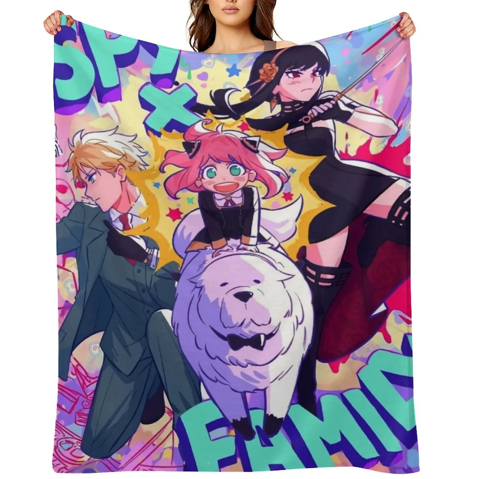 

Spy Family Throw Blanket Blankets For Sofas Large Custom Bed linens Blankets