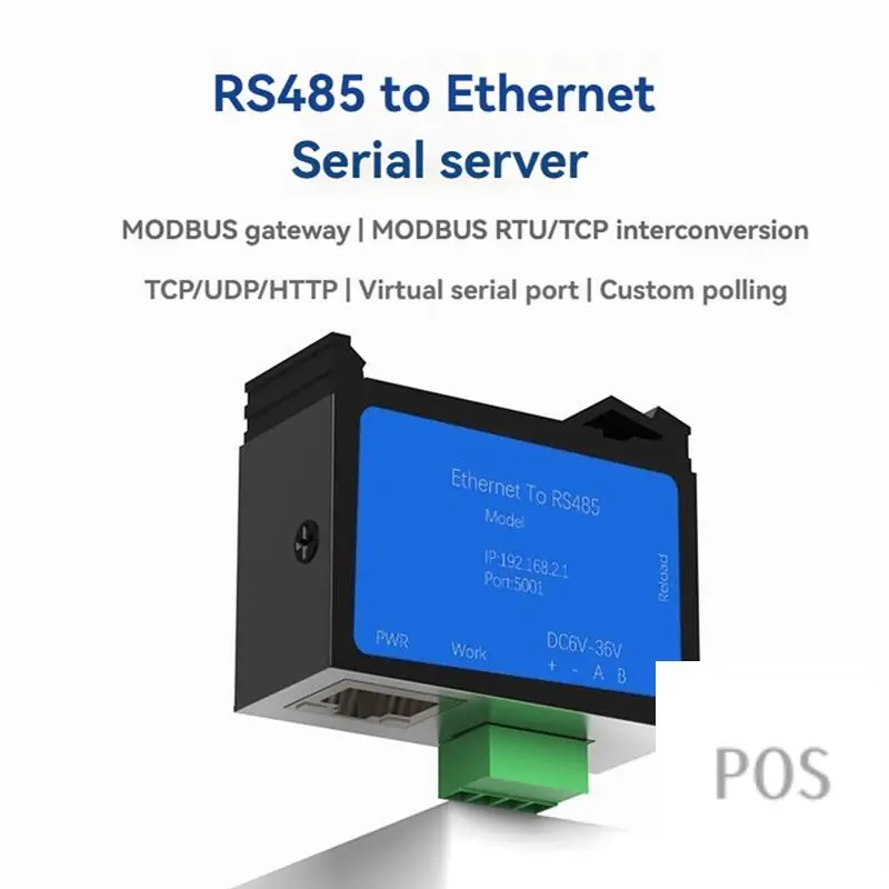 

RS485 To Ethernet Serial Port Server Modbus TCP/IP 600Bps-921600Bps Industrial Iot Communication Server-POS