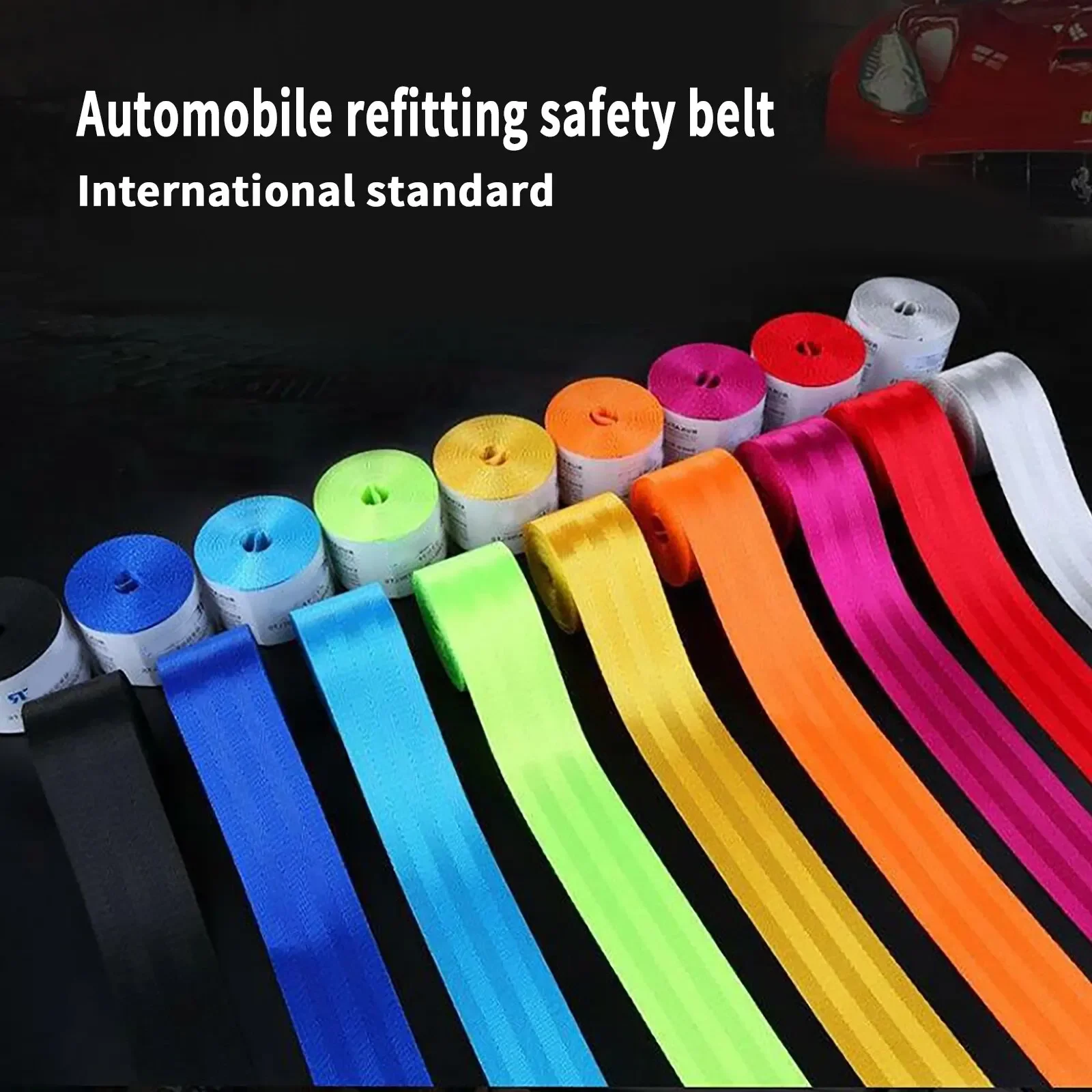 

3.6M*4.8CM Car High-Strength Auto Seat Belt Webbing Fabric Racing Car Modified Seat Safety Belts Harness Strap