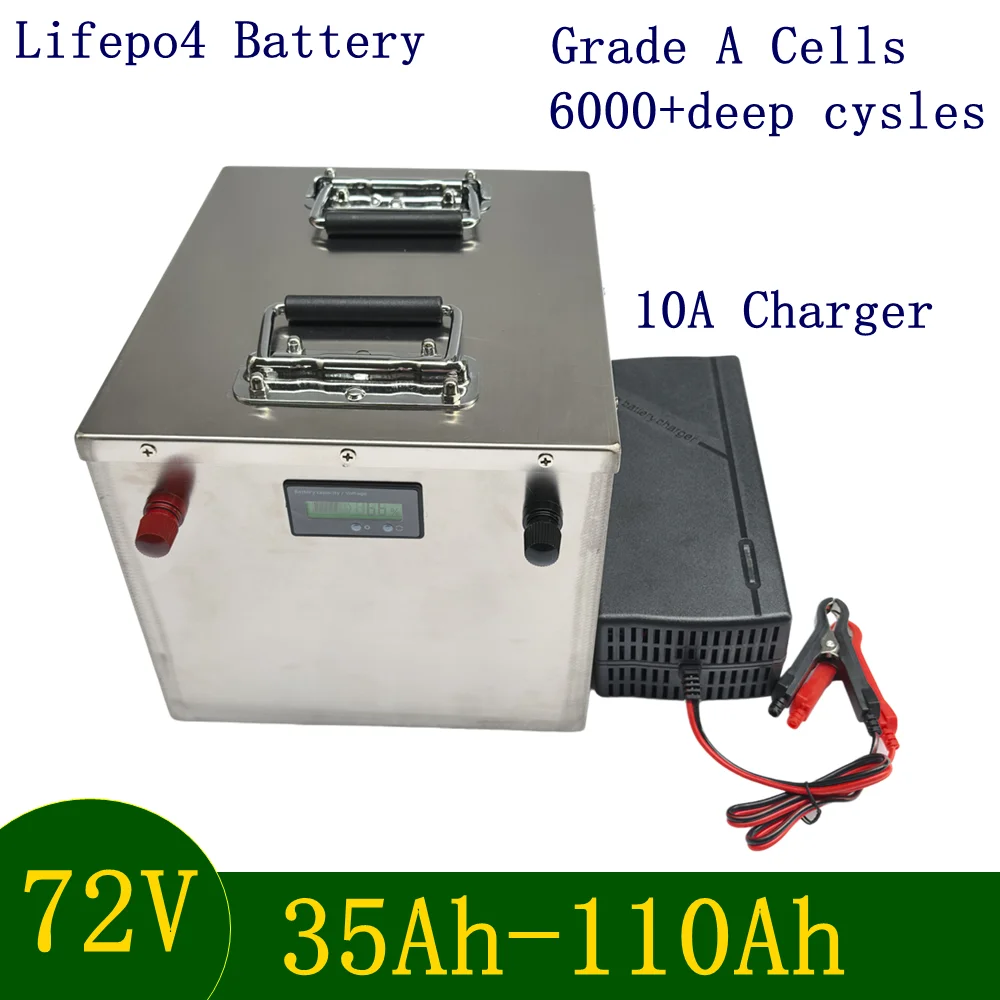 

72V 35Ah Lithium Battery 40Ah 50Ah 60Ah 70Ah 80Ah 100Ah 110Ah Lifepo4 for Trolling Motor Hybrids Motorcycles Golf Cart Robot