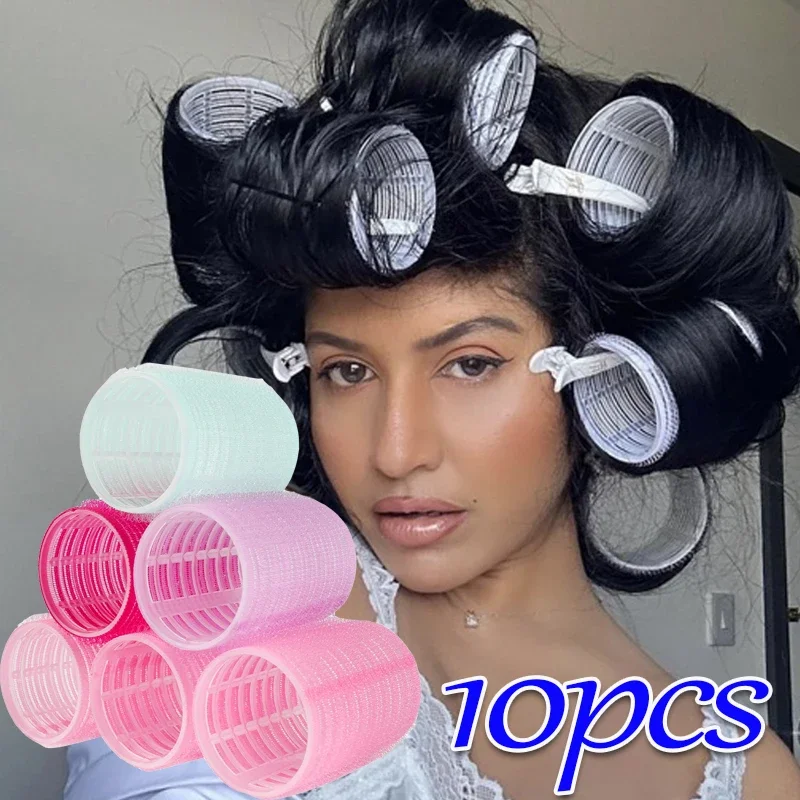 Candy color Self-Grip Hair Rollers Hair Curlers No Heat Hair Bangs Volume Self-adhesive Hook Curlers DIY Styling Tools 1/5/10pcs