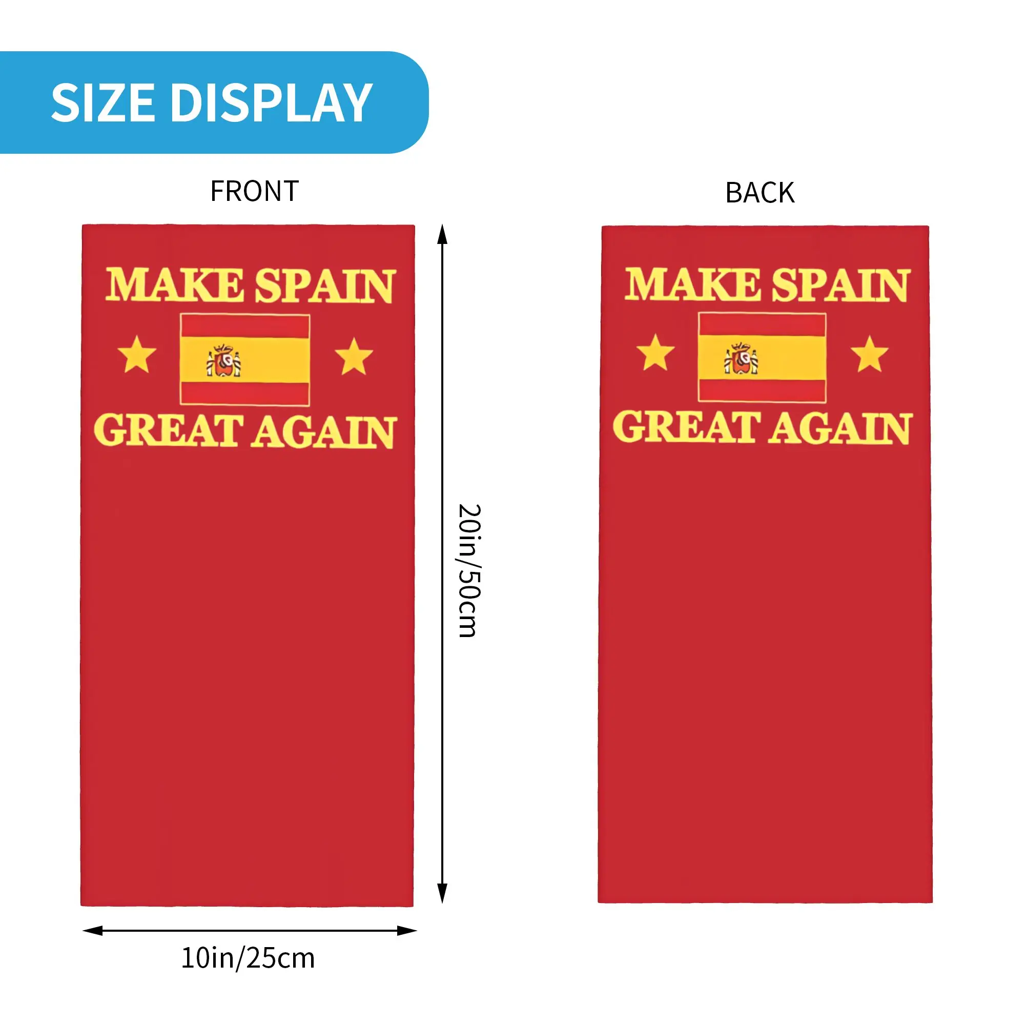 Make Spain Great Again Spanish Pride Bandana Neck Cover Print Espana Balaclavas Wrap Scarf Multifunctional Headband Unisex Adult