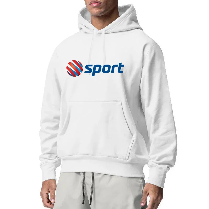 

Sport Printed Men's Hoodie Street Casual Long Sleeve and Kangaroo Pocket Fleece Sweatshirt for Autumn Fashion Streetwear