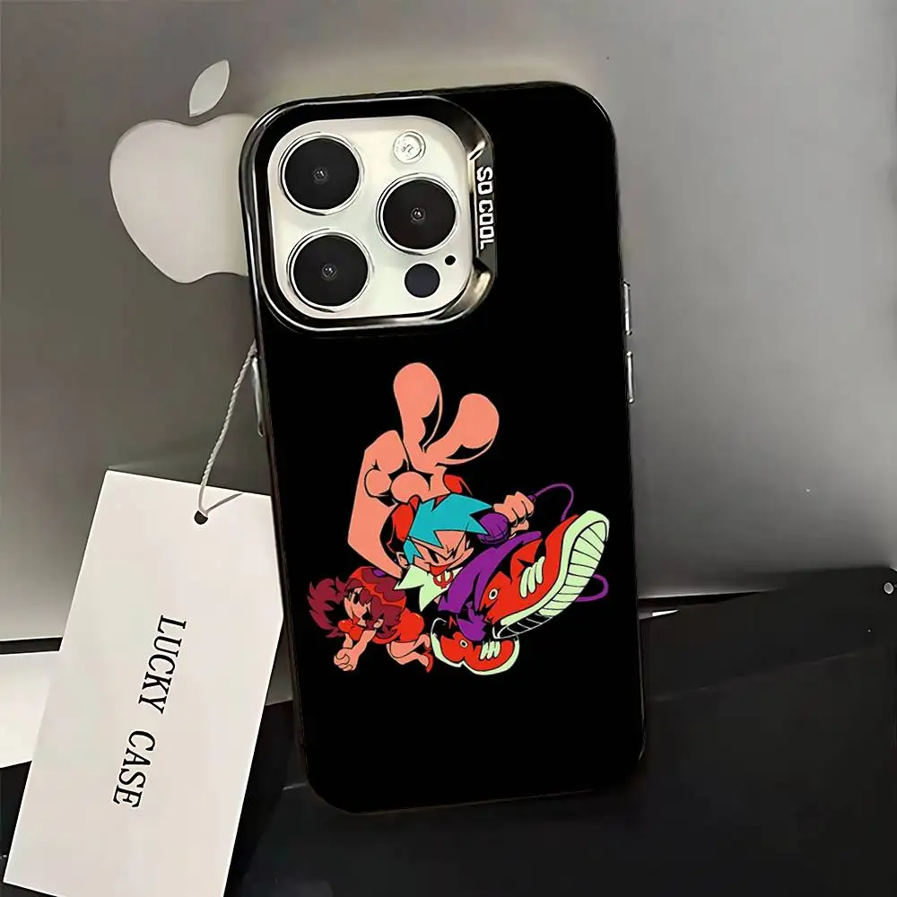 Game F-Friday Night Funkin Telefoonhoesje voor iPhone 16,15,14,13,12,11,Pro,XS,Max,Plus,Mini,SE Zwart Snoep Matte Schokbestendige Cover