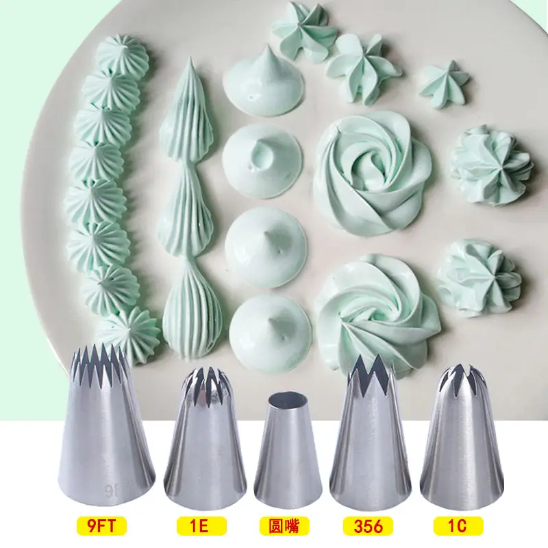 Large Nozzles Sets Cake Icing Tips Piping Pastry Bag Bakery Puff And Cupcake Cream Decorating Tools Confectionery Accessories