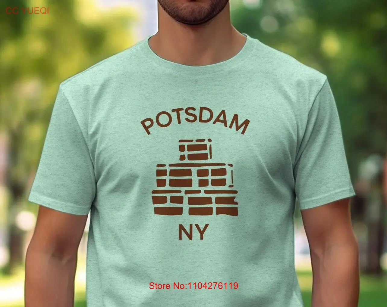 Potsdam NY T Shirt Vintage Brick Wall Upstate New York Souvenir Rustic Casual Wear Apparel Idea long or short sleeves