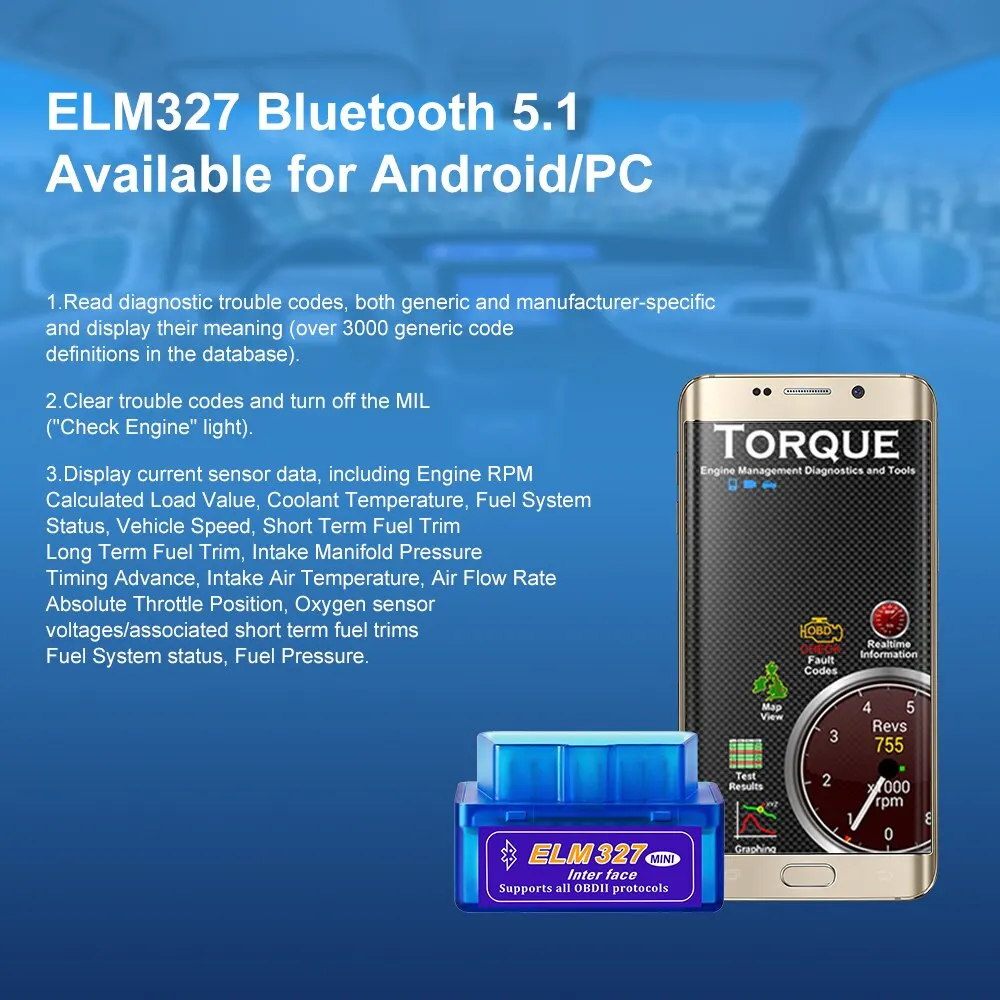 ミニeml327 v2.1 obd 2 bluetooth車診断ツールAndroidスキャナーコードサポートスマートスキャンツールodb2スキャナーツールmini e