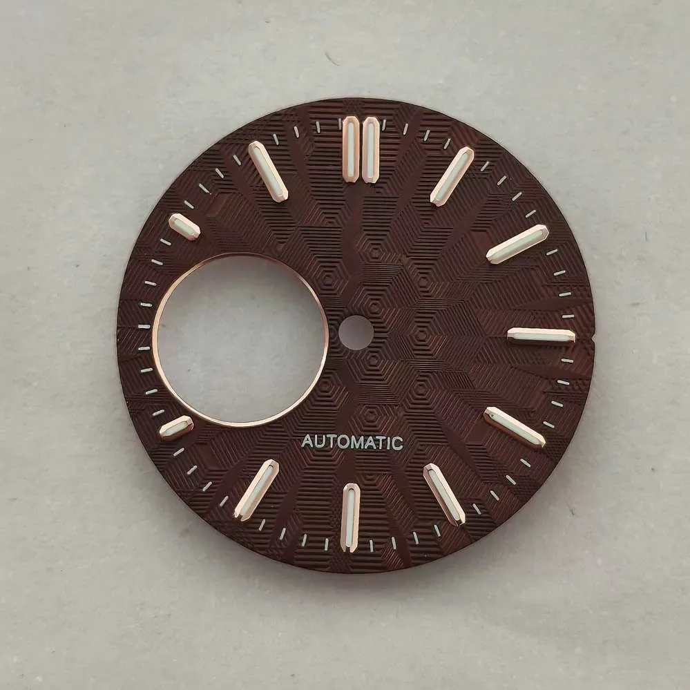 28.5mm No Logo Hollowed-out Dial Fit NH38 Movement Green Luminous Custom Logo High-Quality Watch Modification Accessories