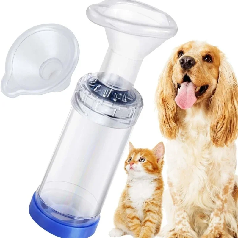 Handhold Cats Inhaler Spacer with Clear Mask Nebulizer for Animal Breathing Problem Easy Medication Administration