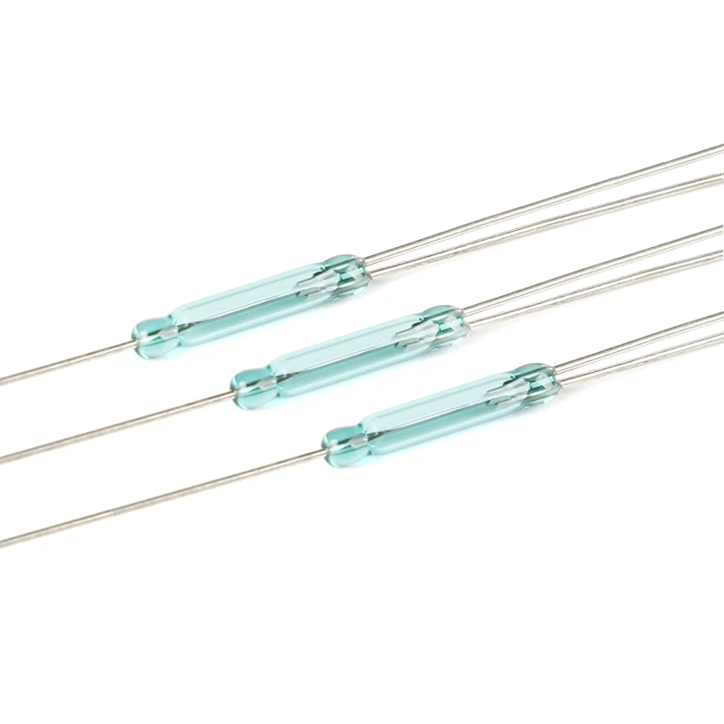 10pcs/1pc Reed Switch 2.5X14MM magnetic switch GLASS Green 3 pin Reed Switch Normally Open and Normally Close Conversion NO NC