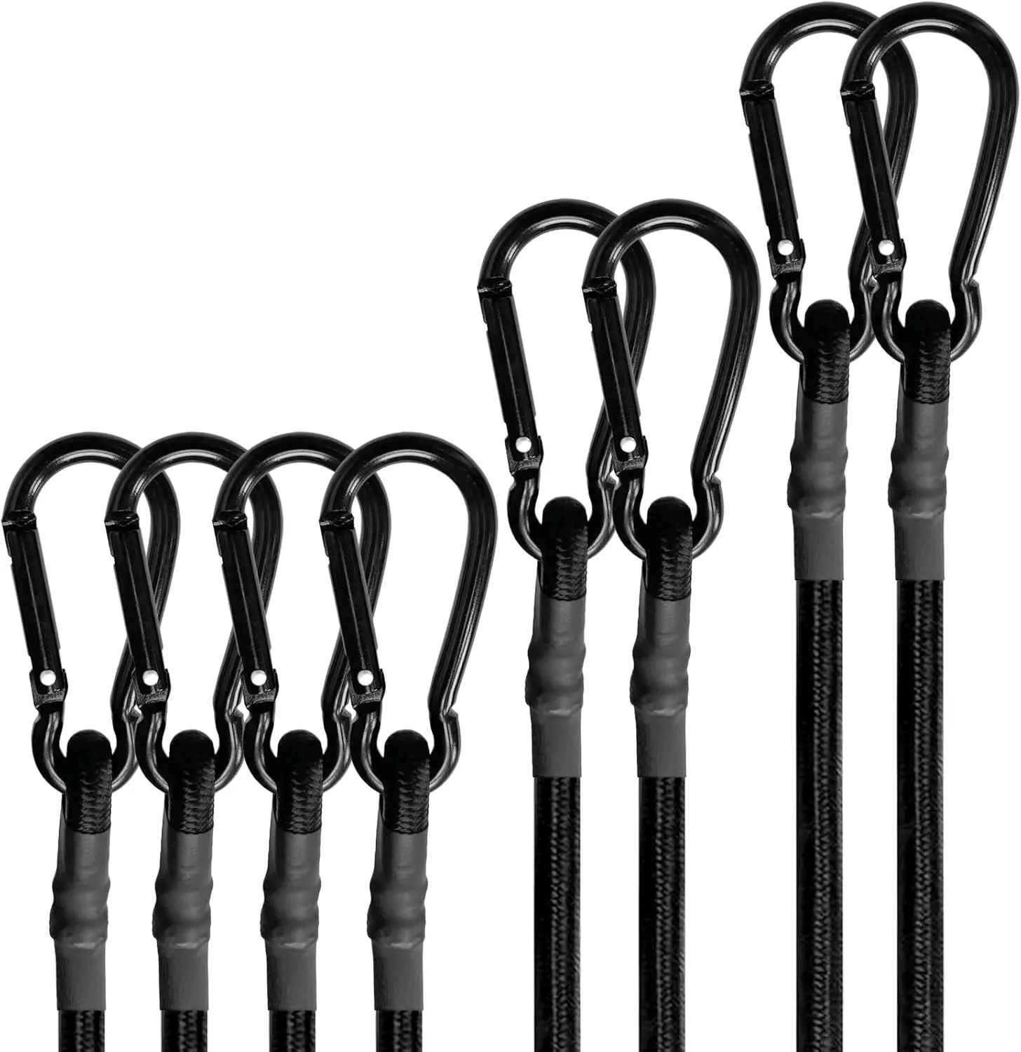 

Heavy Duty Bungee Cords with Carabiner Hooks, 8pcs Set for Outdoor Securing Tarps, Luggage, Tents