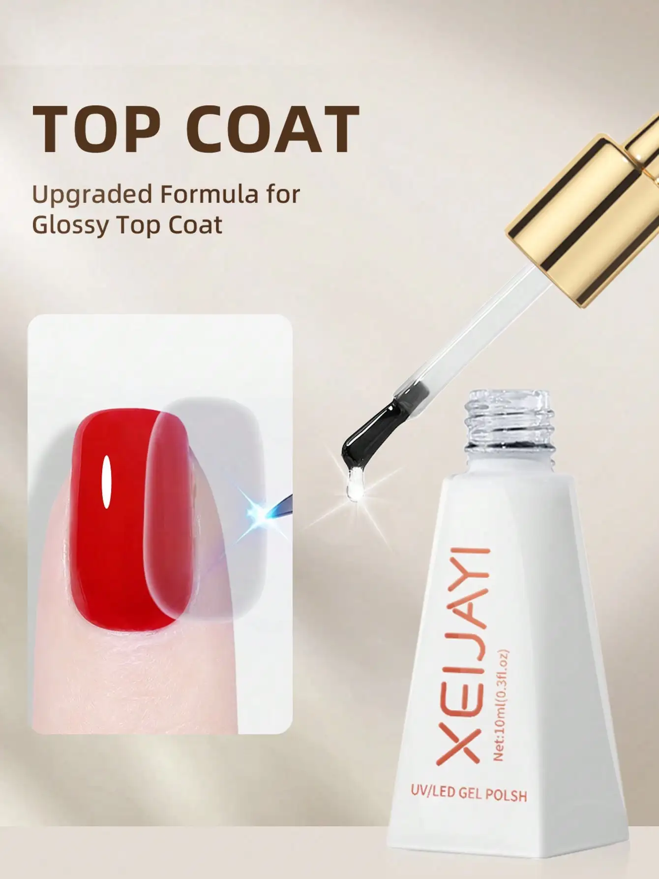 Capa superior de Gel UV/LED de alto brillo profesional, fórmula mejorada para una larga duración, acabado brillante y duradero, 1 ud.