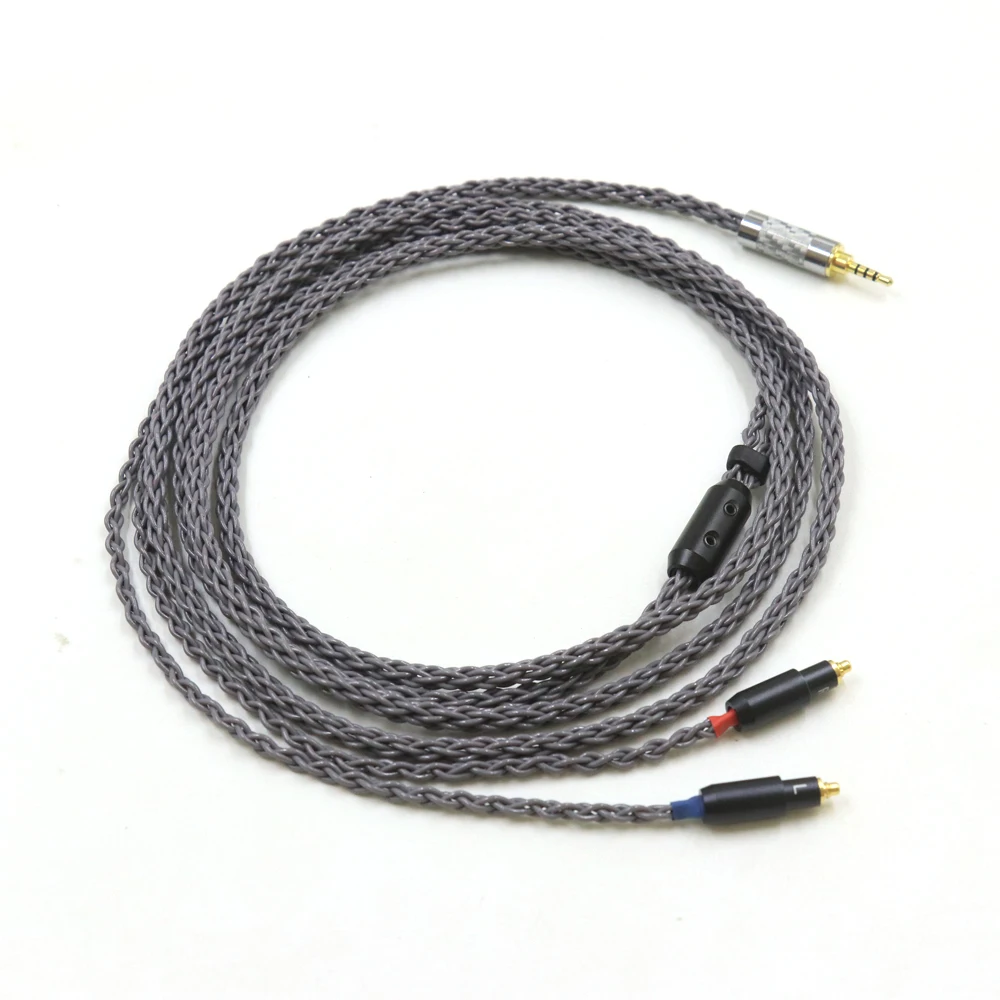 New 4Pin XLR 4.4 2.5 mm Balanced 3.5 6.35 8 Core 7N OCC Silver Plated Earphone Cable For Shure SRH1540 SRH1840 SRH1440