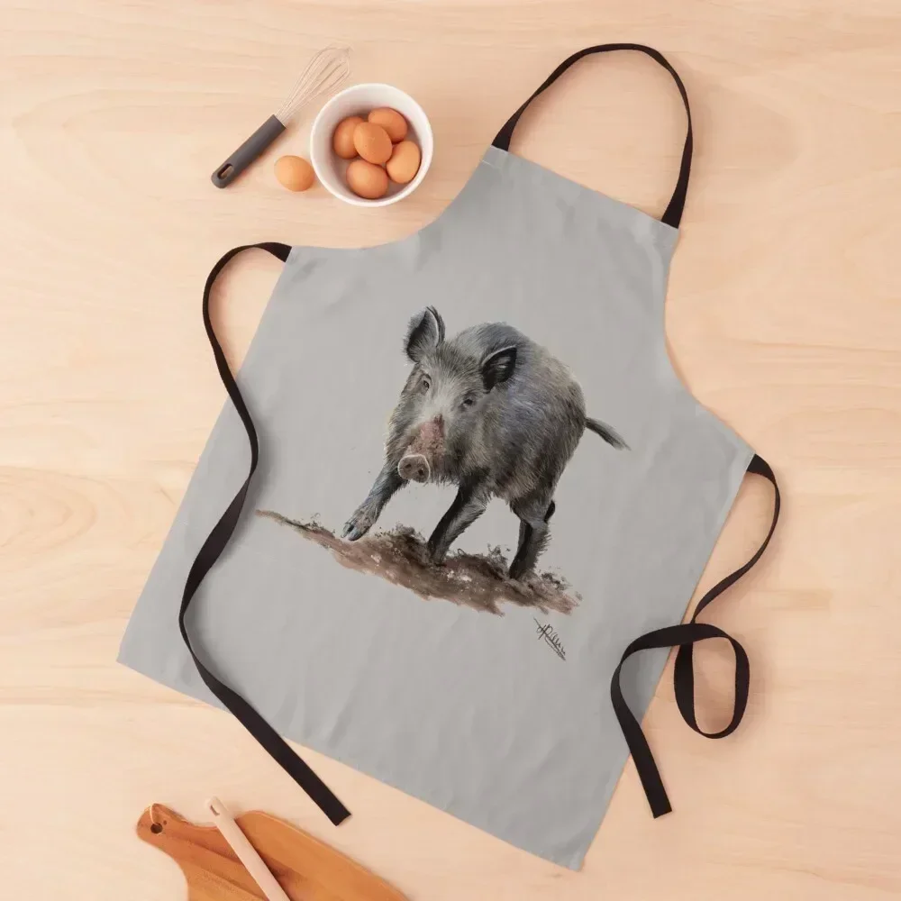 

Wild boar 2 of 3 Apron Woman Work Barista Apron