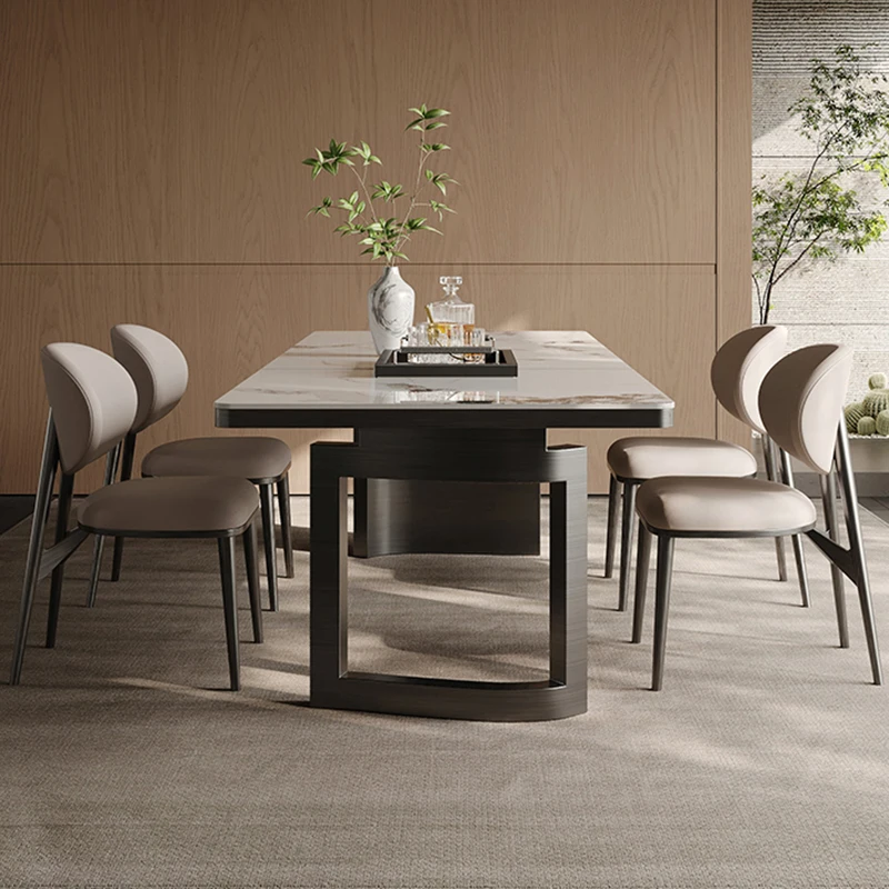 Ceramic Dining Table Service Marble Dinning Tables Sets Round Luxury Reception Designer Coffee Mesa Plegable Elegant Room