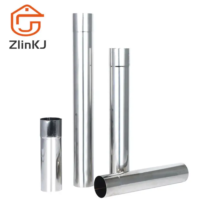 

1PC 20cm/30cm/40cm/50cm Stainless Steel Stove Pipe Chimney Stove Boiler Exhaust Pipe Flue Liner