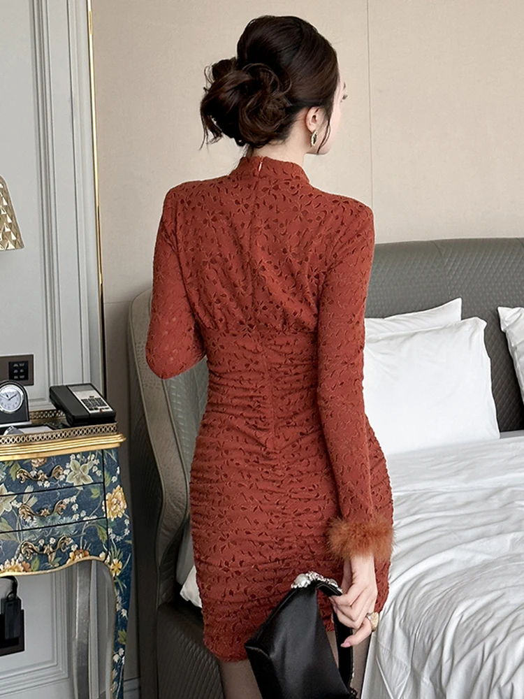 ชุดเดรสออกงานวันเกิดขนนกสไตล์ฝรั่งเศสสำหรับผู้หญิง ชุดราตรีสั้นเข้ารูปเซ็กซี่หรูหราสำหรับงานพรอม ชุดราตรีออกงานกลางคืนสำหรับผู้หญิง