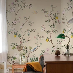 Custom American flowers birds murals TV background wallpapers for living room bedroom sofa wall paper 3D restaurant wallpaper