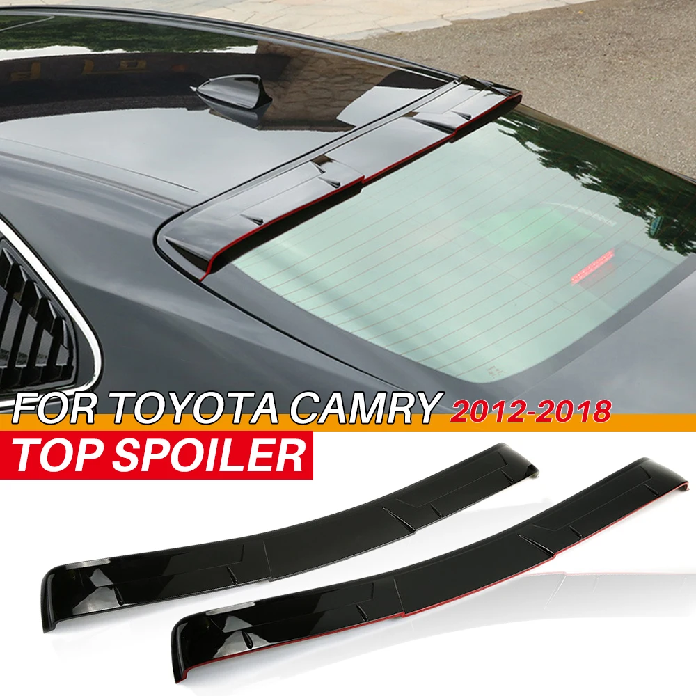 

For Toyota Camry Rear Window Top Spoiler Car Accessories ABS Guard Flow Plate Wing Gloss Black 2018 2019 2020 2021