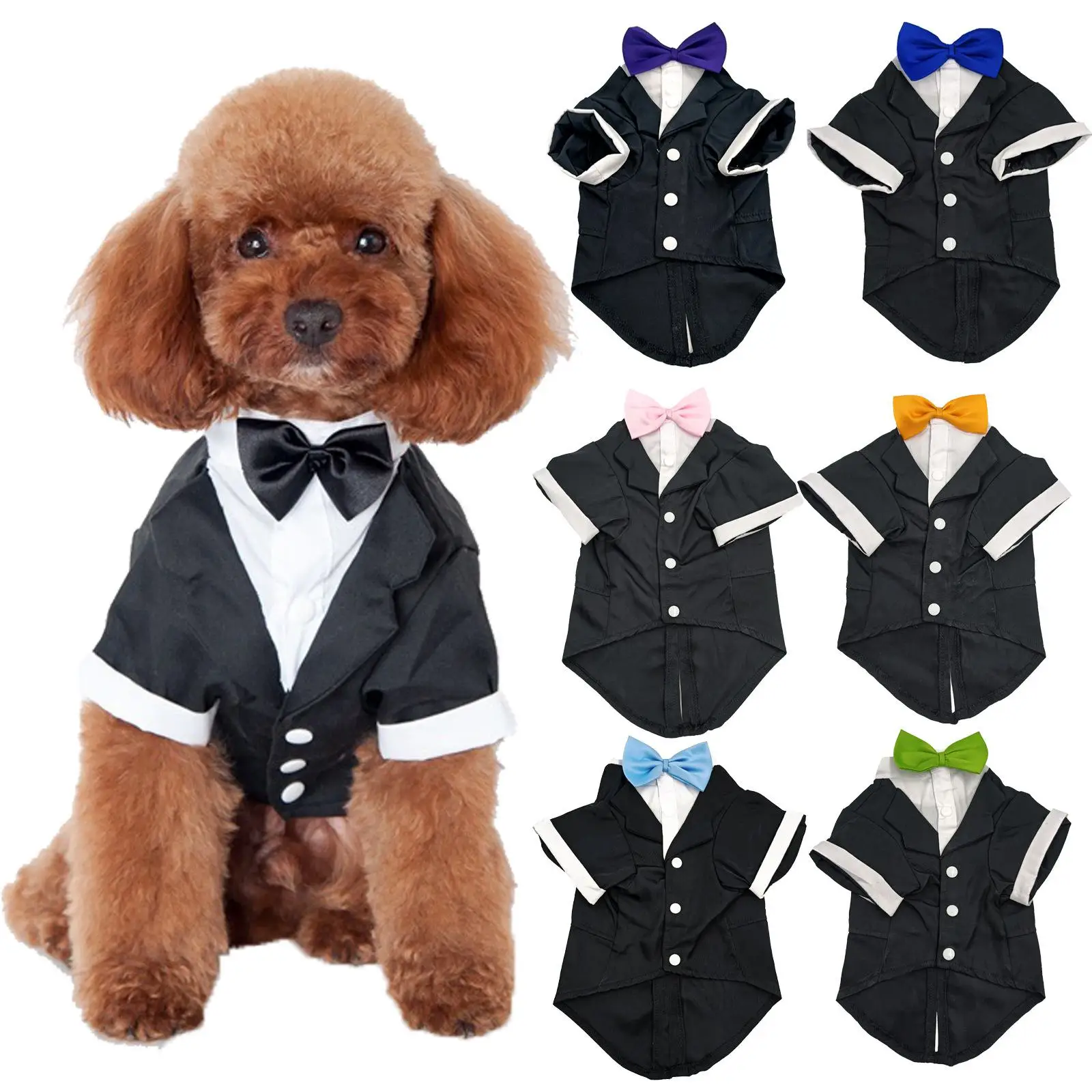 L1 Pet large dog bow tie suit Teddy cat dog gentleman transformation suit wedding dress British style dog suit