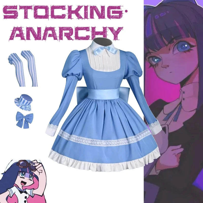Panty & Stocking with Garterbelt Stocking·Anarchy One Character An Adorable Gothic Lolita Girl Cosplay Costume Anime Full Of Set
