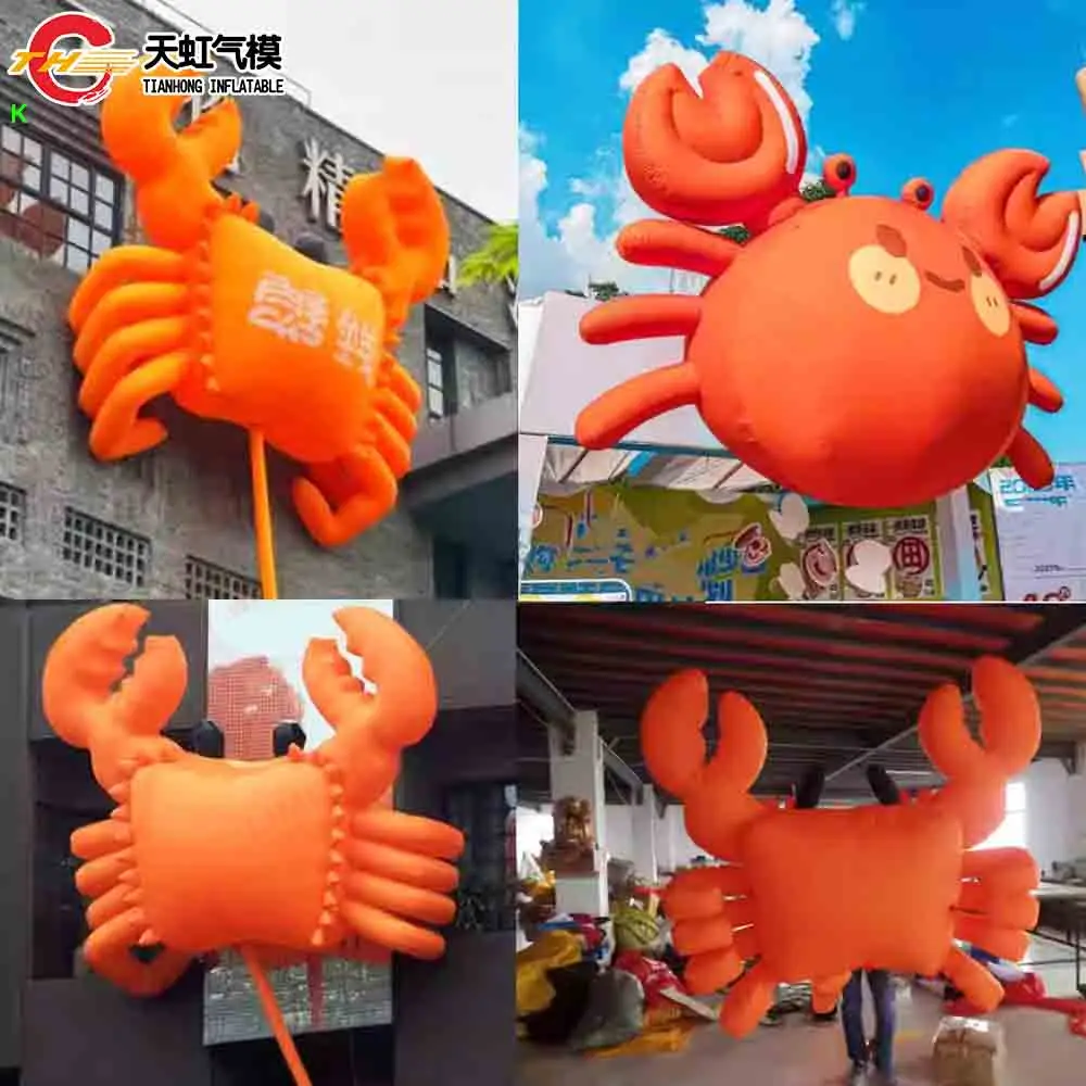 Globo de réplica de cangrejo inflable gigante personalizado, modelo de cangrejo inflable de aire para promoción de decoración, 3m/4m/6m