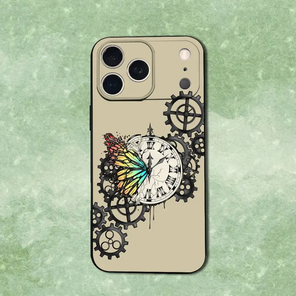 حافظة هاتف Dream Art Watches Art لهاتف iPhone 14,13,17,12,11,16,15, Plus, Pro Max, XS, X, XR, SE, Mini, غطاء أسود من السيليكون الناعم