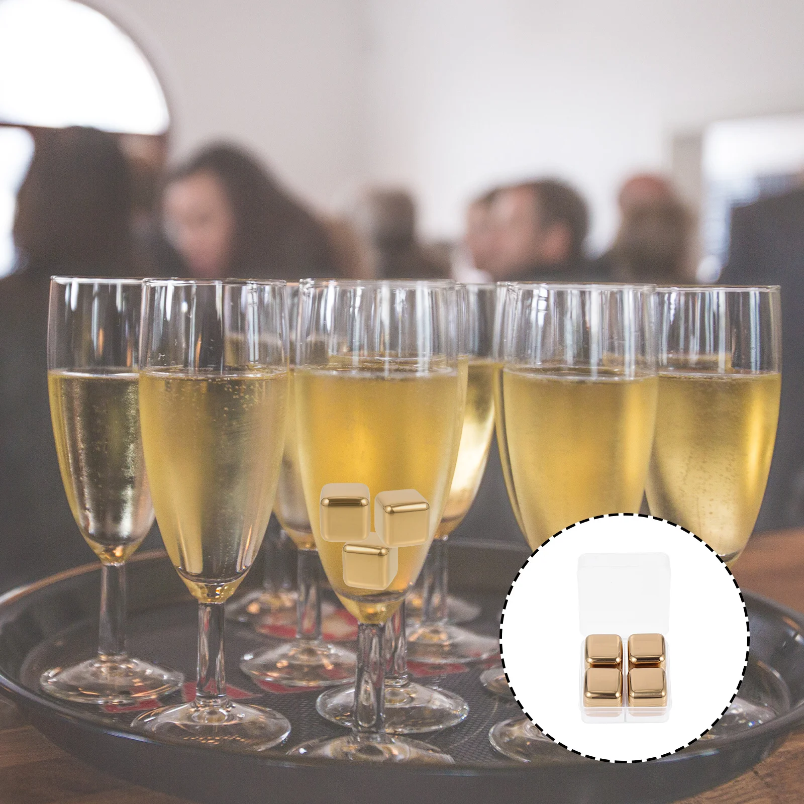 

1 комплект, набор кубиков льда премиум-класса из нержавеющей стали, многоразовый моющийся подарок на новоселье для виски, водки, сока, напитков