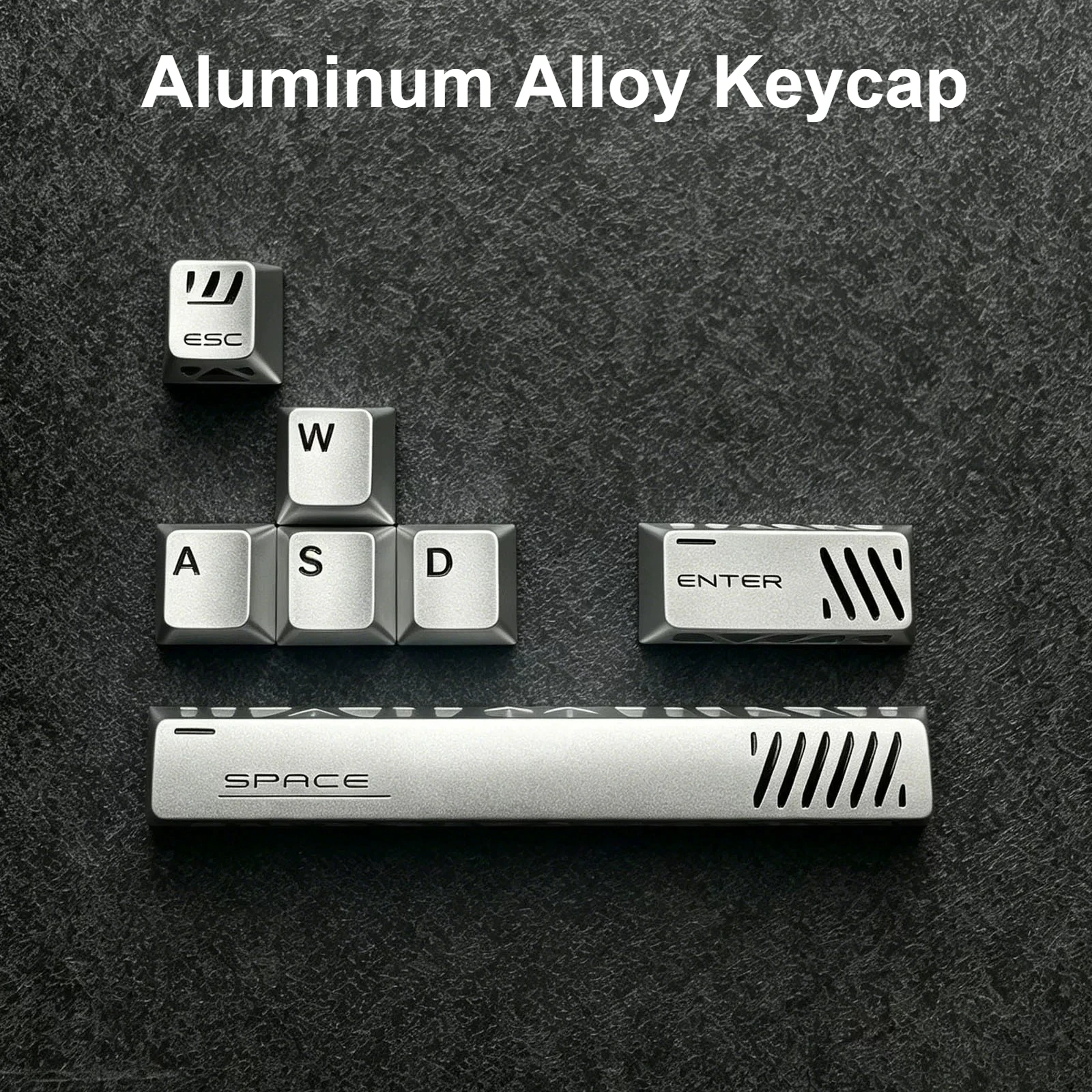 

MAIMOOO Pure Metal Aluminum Alloy Keycap Silver CNC Hollow Out Personalized Keyboard 3/7pcs Supplementary Key Pink Black Red