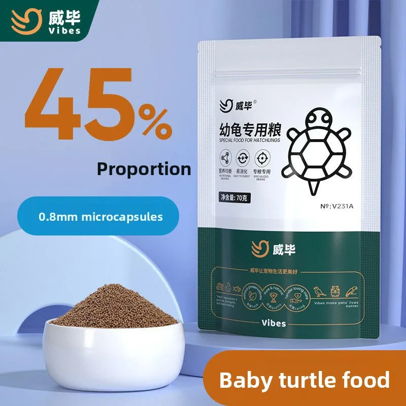 

Vibes Baby Turtle Food - Easy to Digest Starter Diet for Hatchling & Juvenile Turtles, Promotes Growth