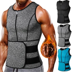 Gilet de Sudation en Néoprène Réglable pour Homme, Double Fermeture Éclair, Combinaison de Sauna